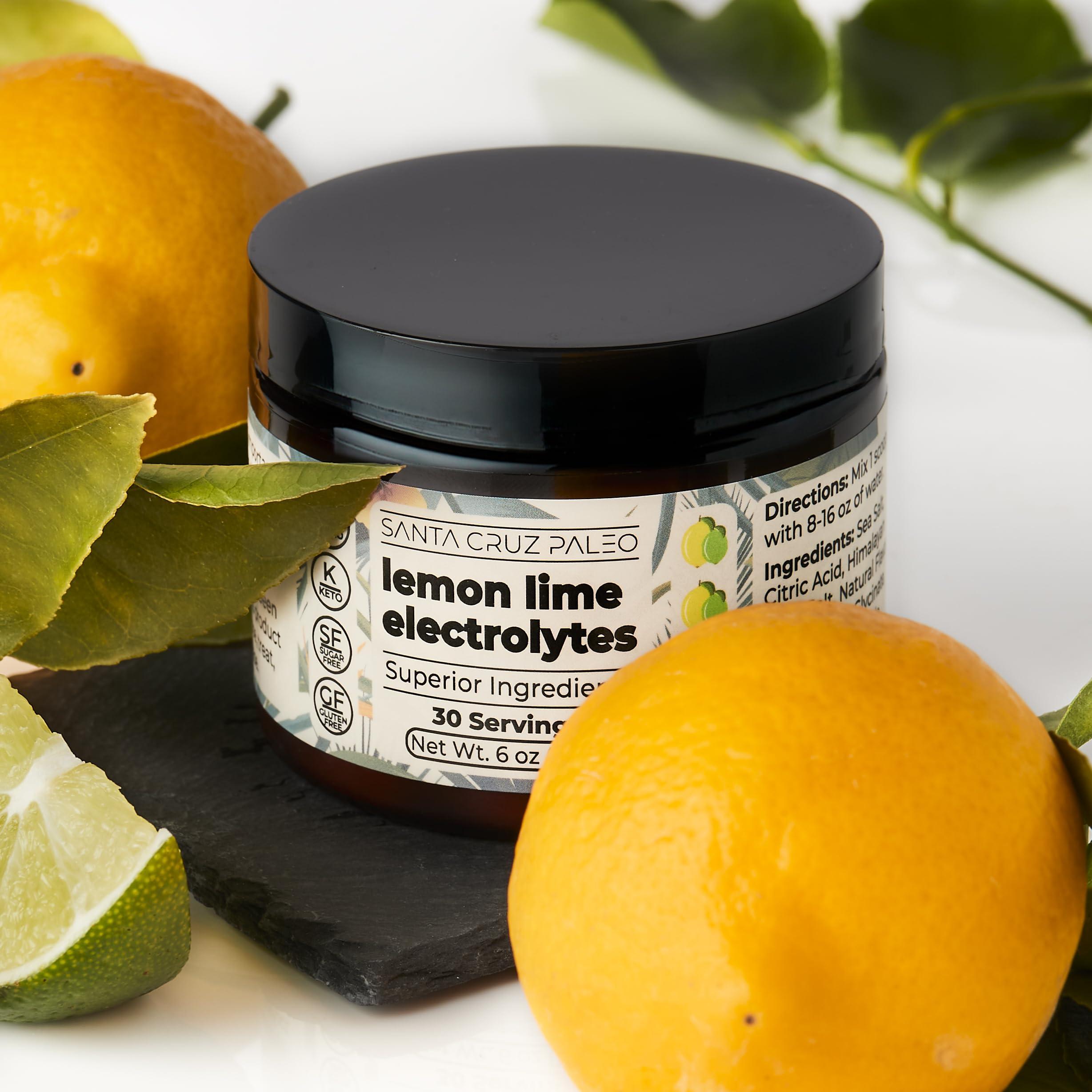 Santa Cruz Paleo Santa Cruz Paleo Electrolyte Powder Lemon Lime with Himalayan & Sea Salt, Magnesium, Potassium, Sugar-Free, 30 Servings