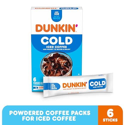 Dunkin\' Dunkin\' Cold Powdered Single Serve Instant Coffee Packs, 6 Count