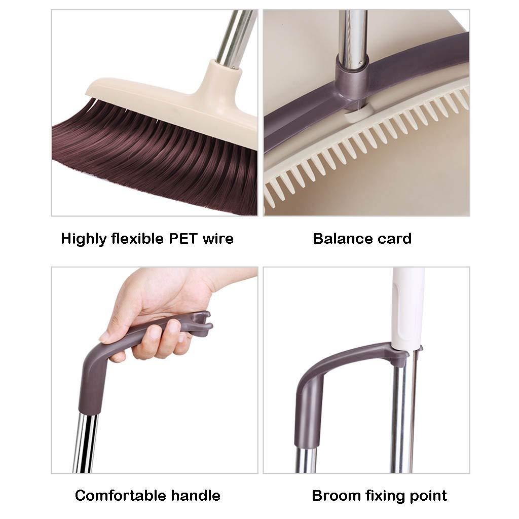 brooms brooms NLIAN and Dustpan Set, with 75cm Long Handle House Sweep with Upright Stand Up Dustpan for Home Kitchen Room Office Lobby Floor Cleaning