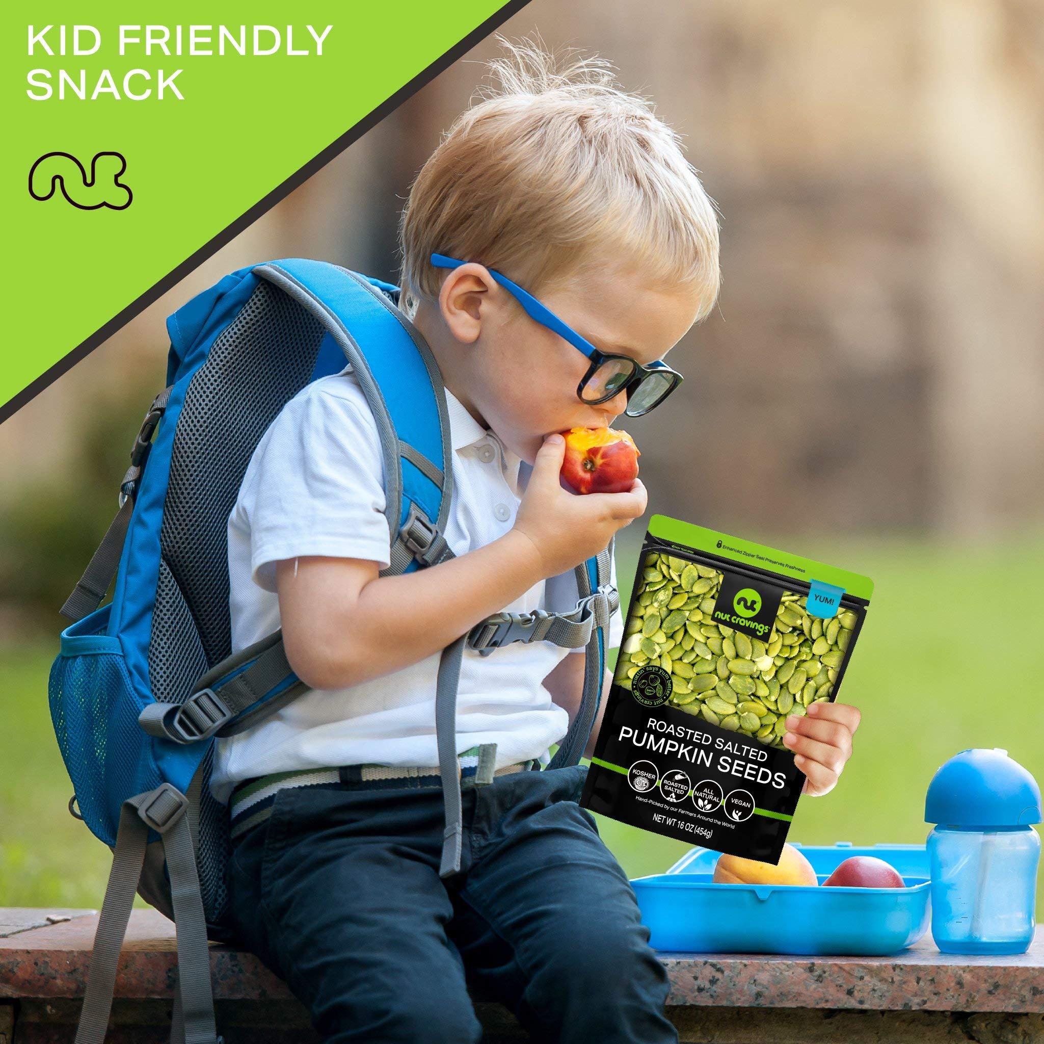 Nut Cravings NUT CRAVINGS - Roasted & Salted Pumpkin Seeds, Pepitas, No Shell (80oz - 5 LB) Packed Fresh in Resealable Bag - Nut Snack - Healthy Protein Food, All Natural, Keto Friendly, Vegan, Kosher