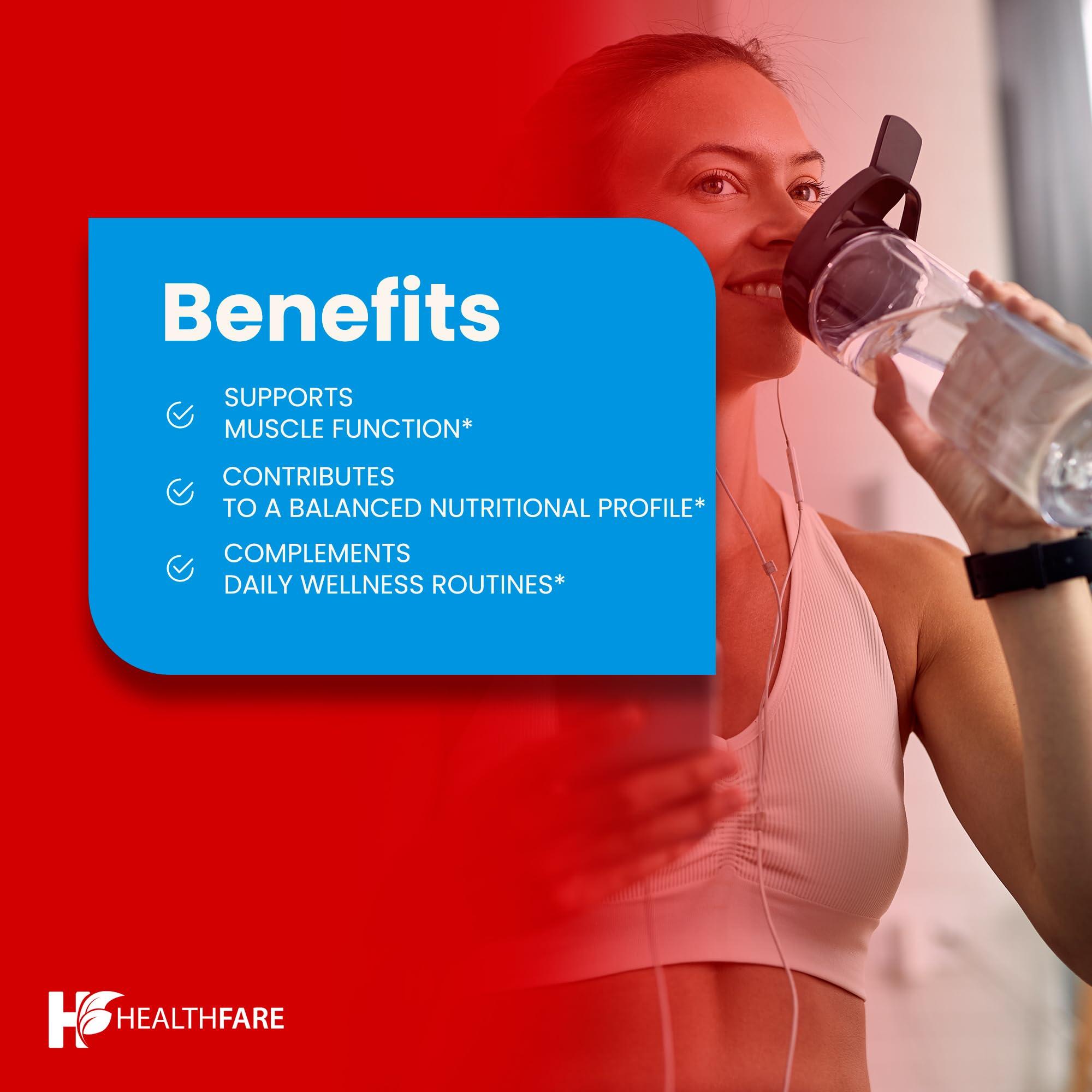 Healthfare HealthFare L-Glutamine 1000mg Capsules | 240 Capsules | Amino Acid Fuel for Gut & Muscle Health | Non-GMO | Gluten-Free | Support for Recovery & Wellness | Made in The USA