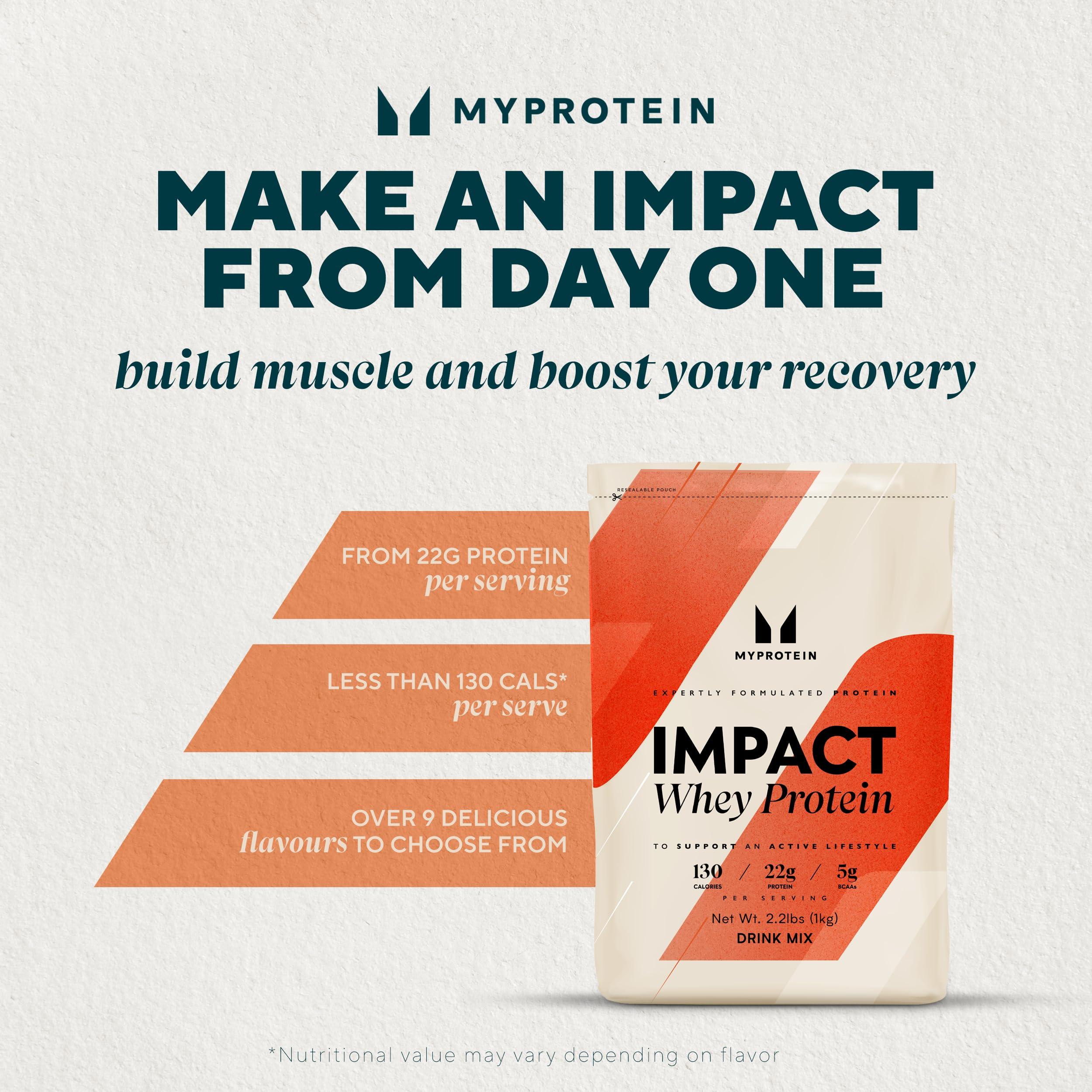 Myprotein Myprotein Impact Whey Protein Powder, 2.2 Lbs (31 Servings) Salted Caramel, 22g Protein & 5g BCAA Per Serving, Protein Shake for Superior Performance
