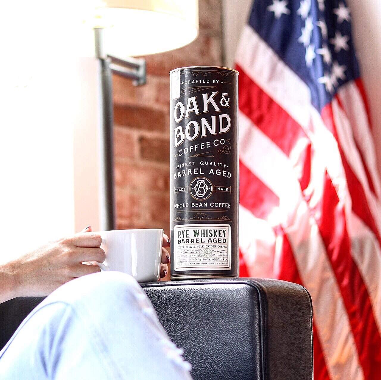 OAK & BOND Oak & Bond Coffee Co. Colombia Single Origin and Rye Whiskey Barrel Aged Coffee Bundle, Whole Bean - 22oz. Total