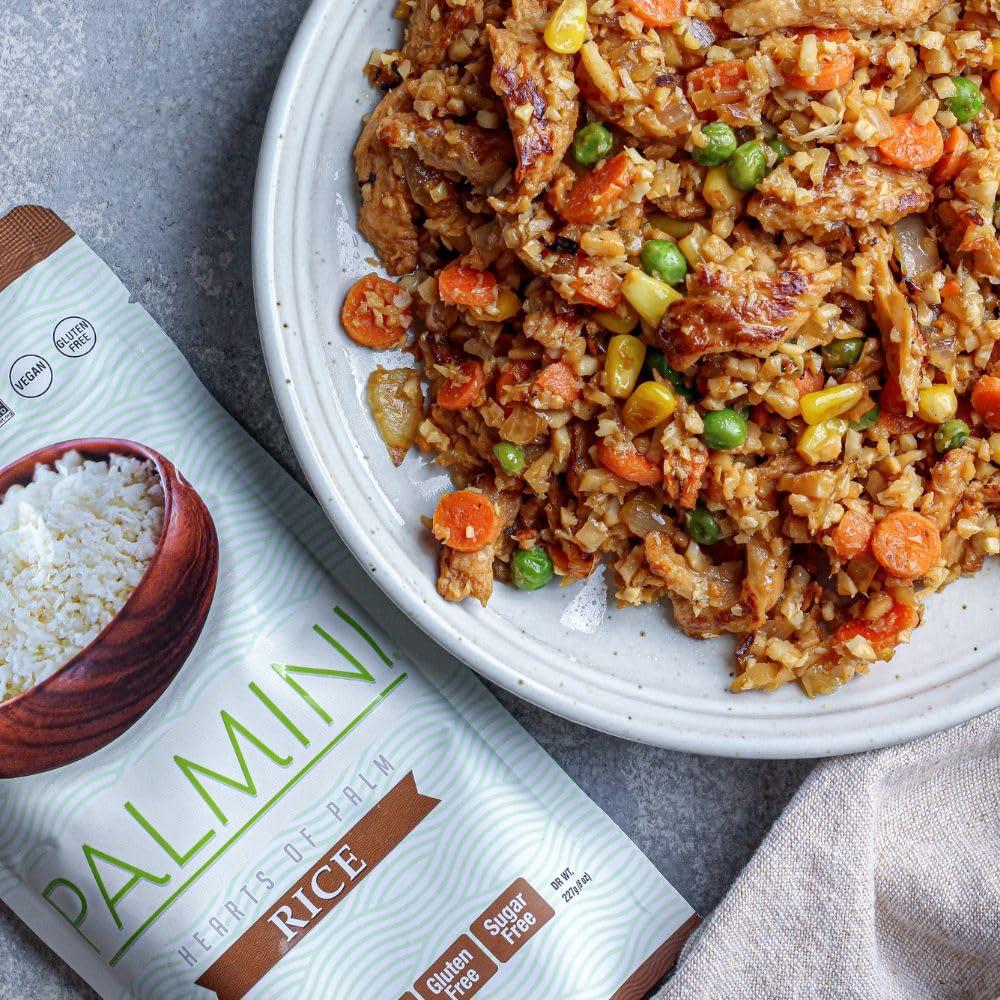 Palmini Palmini Rice | Low-Carb Rice, Low-Calorie Hearts of Palm Rice | Keto Rice, Gluten Free, Vegan, Non-GMO, Healthy Rice | As seen on Shark Tank | (12 Ounces Pouches - Pack of 3)