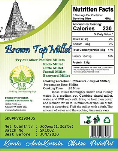 PvR Foods Browntop Millets 4x500Gms Packets