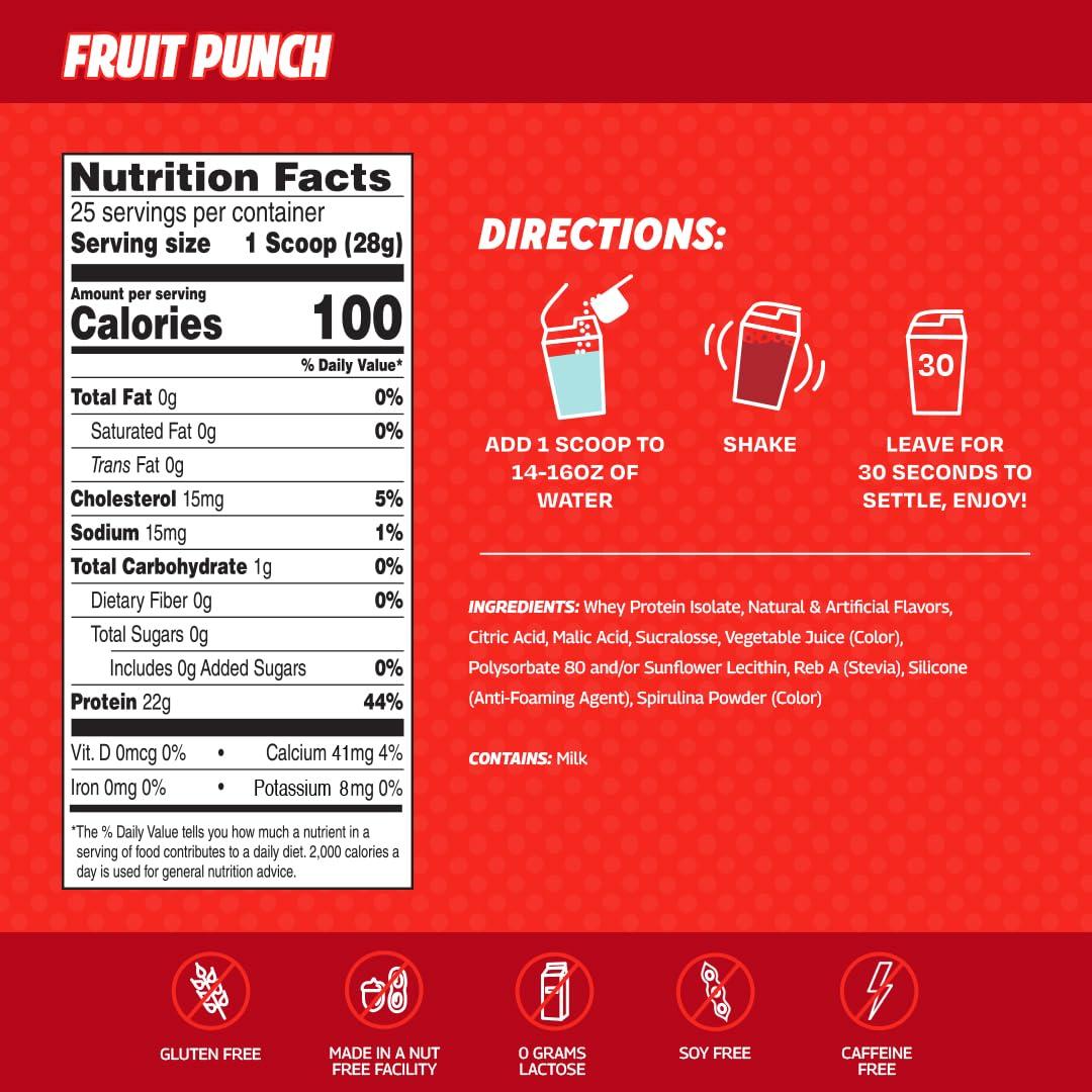 SEEQ SEEQ Clear Whey Isolate Protein Powder, Fruit Punch, 25 Servings, 22g Protein Per Serving, Sugar-Free, Keto-Friendly, Soy-Free Clear Protein Powder, Juice-Like Protein