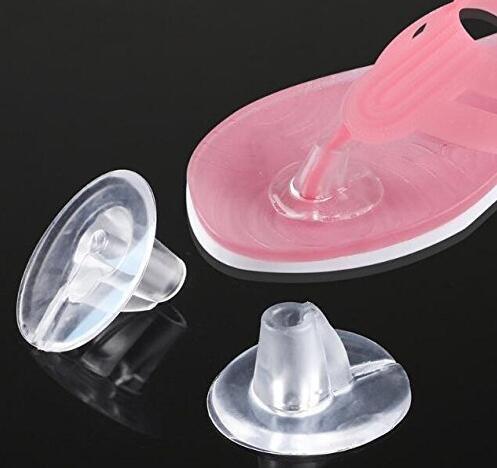 ericotry 5 Pair Silicone Thong Sandal Toe Protectors Clear Sandal Flip Flop Gel Toe Guards Cushions Grip Pads Thong Protectors for Sandals (A#)
