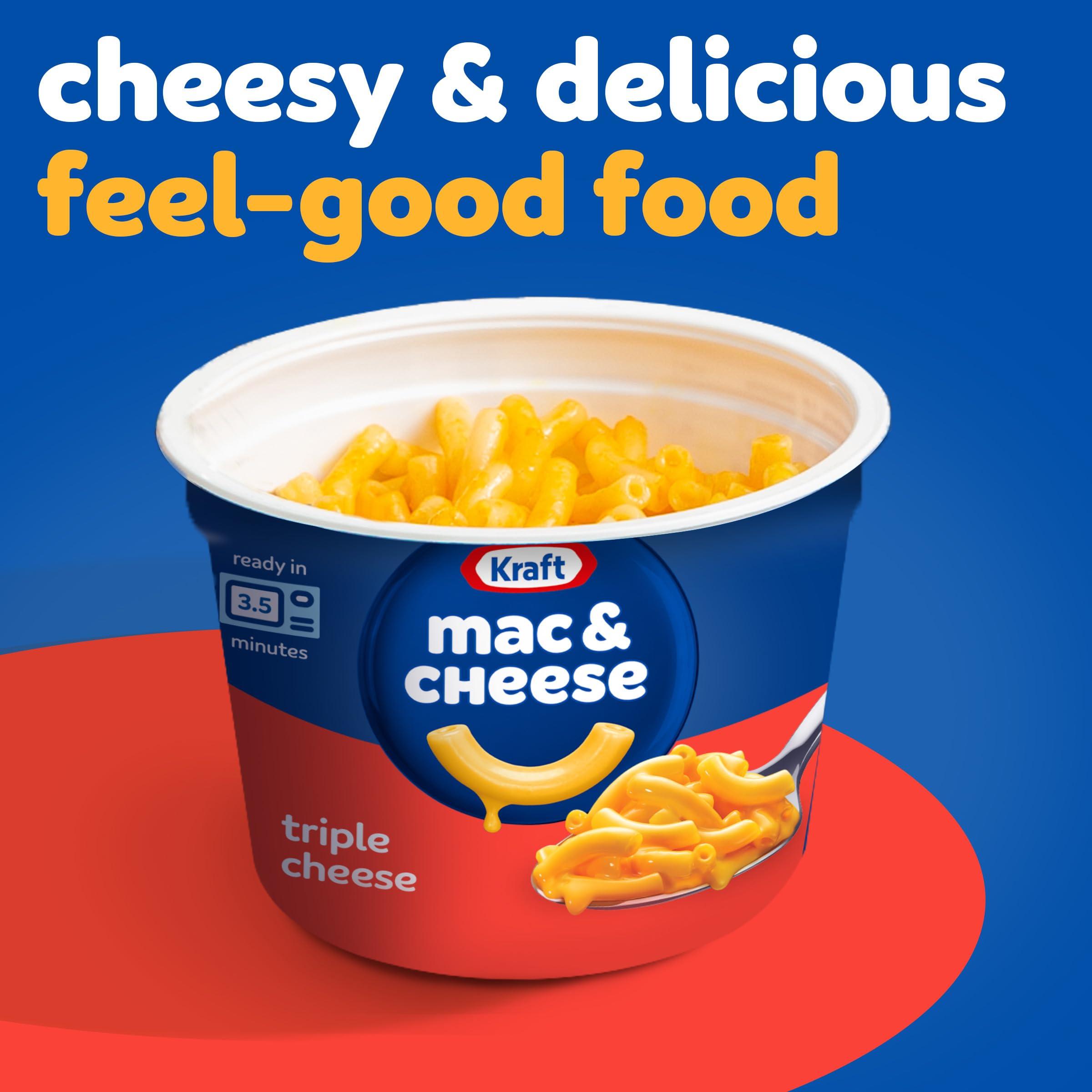 Kraft Kraft Triple Cheese Mac & Cheese Macaroni and Cheese Dinner, 4 ct Pack, 2.05 oz Cups