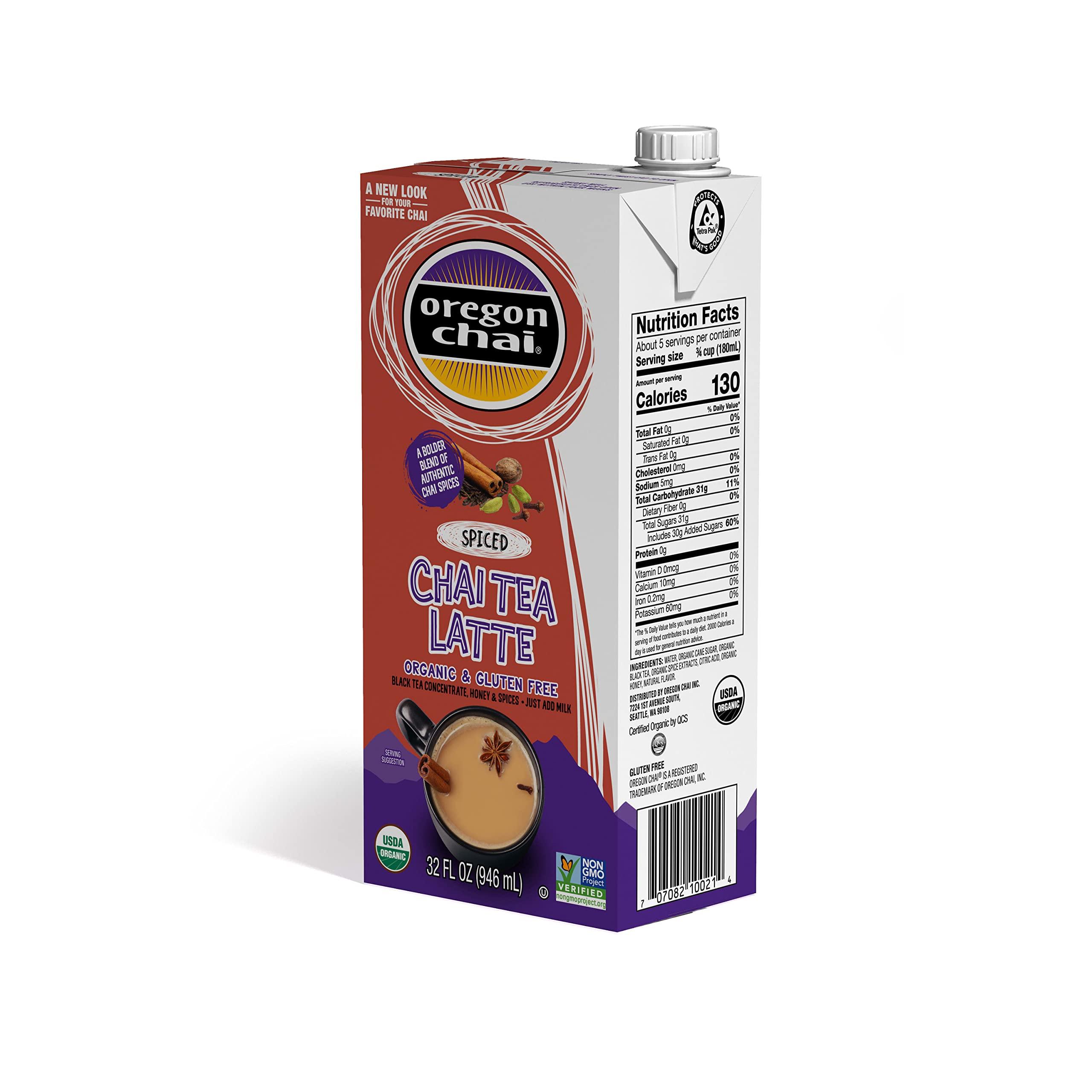 Oregon Chai Oregon Chai Organic Spiced Chai Concentrate, 32 Fluid Ounce (Pack of 6)