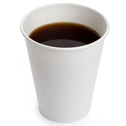 Bluetable Coffee Cups 10 oz. Bulk Hot Paper Cups 1000 Case - Disposable Tea Cups 10oz Hot Beverage Hot Chocolate Hot Drink Cups for Dispenser Sustainable Compostable To Go Paper Cup White [1000 Pack/Case]