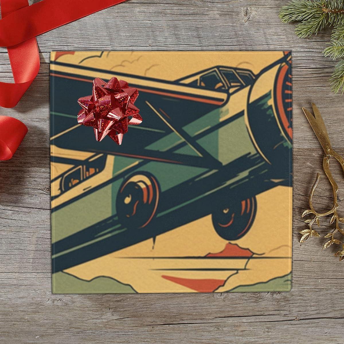 DNOVING DNOVING 2 Rolls Airplane Birthday Wrapping Paper - 58 x 23 inch Gift Wrapping Paper for Boys & Girls Birthday & Christmas GWP-709846374