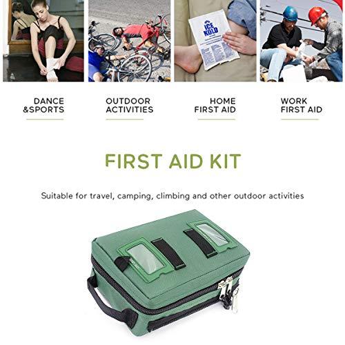 Monillion 255 Pcs First Aid Kits Emergency Survival Trauma Medicine Storage Case Bag with Labeled Compartments for Travel Camping Car Work