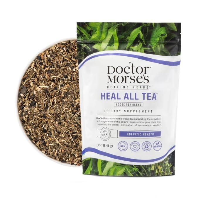 Doctor Morse\'s Doctor Morse\'s Heal All Tea - Loose Blend Herbal Tea - Vegan & Caffeine Free - Full Body Detox - Naturopath Formulated - Burdock Root, Dandelion Leaf, Black Walnut Hull - 7oz, 86 Servings