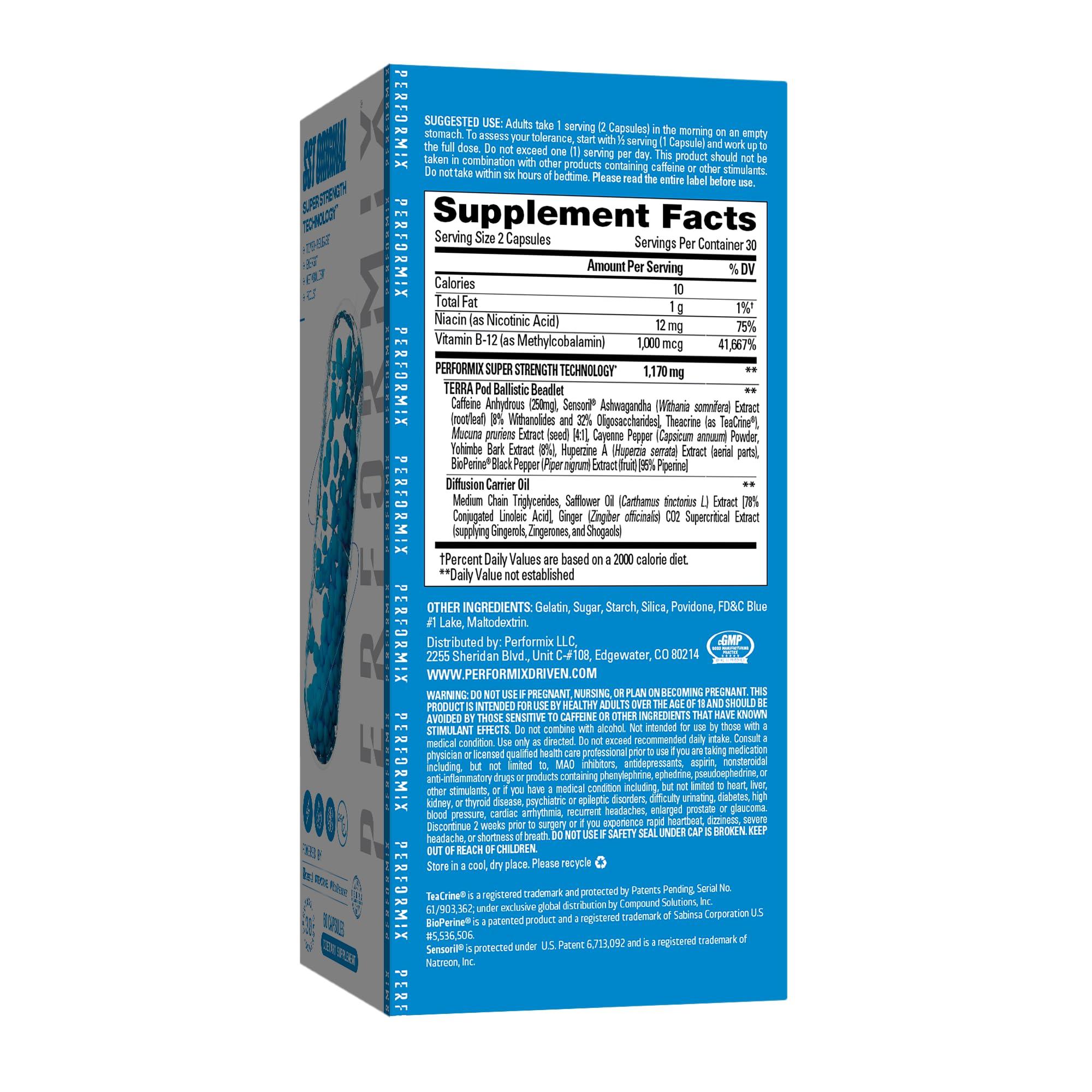 PERFORMIX PERFORMIX - SST Original - Pre-Workout, 250 mg Caffeine, 120 Capsules - Energy Supplements, No Crash, Fitness Goals, Nootropic - Timed-Release for All Day Focus, Mood & Energy Boost - Men & Women