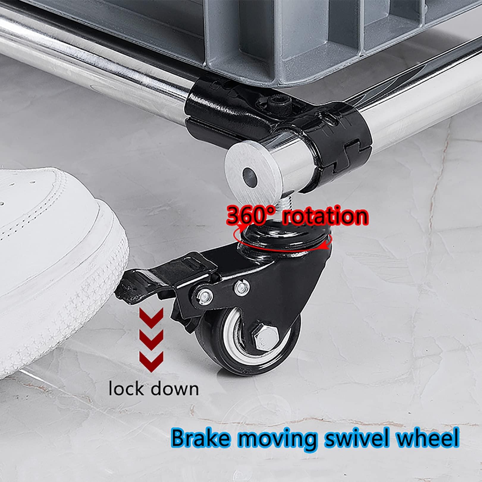 WXZX Movable Floor Standing Utility Mop Broom Holder Commercial Cleaning Tool Cart,Housekeeping Supplies,Wet Mop Drain Rack Garden Tool Hanger Shelf with Wheels,for Hotel,Factories,Restaurant ( Size : 10sl