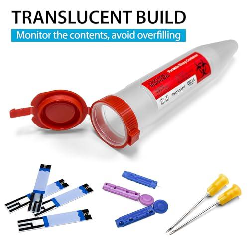 Shop Square Small Sharps Containers, Travel Sharps Container, Transportable Sharps Container with Locking Mechanism, Professional Grade Mini Sharps Container - 6 Count