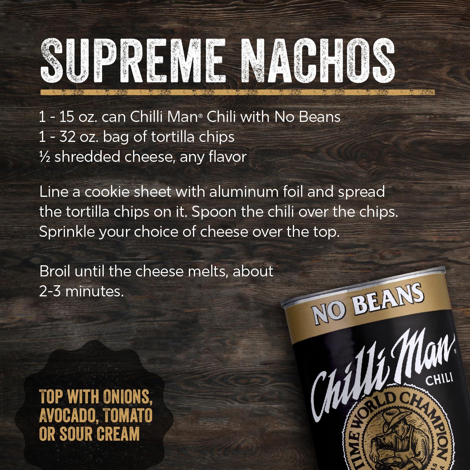 Chilli Man CHILLI MAN Canned Chili With No Beans (Pack of 12), 15 ounce can