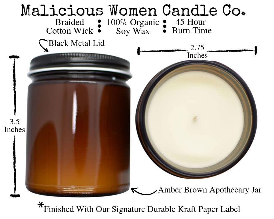 MALICIOUS WOMEN CANDLE CO. INFUSED WITHSASS Malicious Women Co - Taurus Zodiac Soy Candle, 9oz, Handmade Organic Wax, Fig, Cedar & Moss Scent, Astrology Gift for Women, Natural Candle, Vegan, Clean Burning, Aromatherapy, Relaxation, Home Dcor