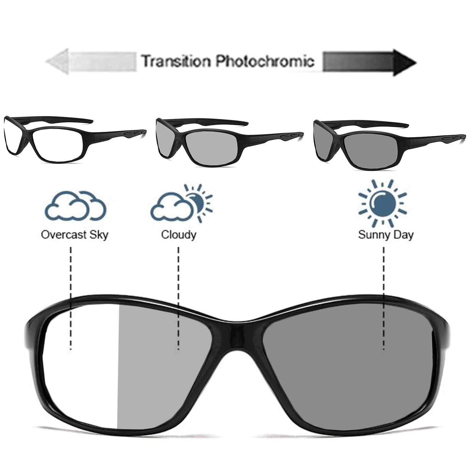 willochra Wrap Around Photochromic progressive multifocal reading glasses for Men Cycling Driving Sports Transition Readers sunglasses (black, 1.5, multiplier_x)