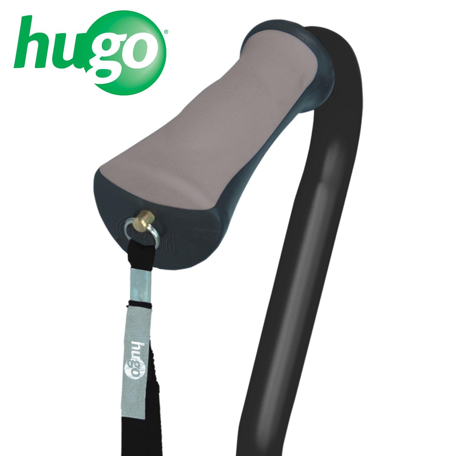 Hugo Mobility Hugo Mobility 731-857 Adjustable Offset Quadpod Walking Cane with Ultra Stable Cane Tip, Ebony