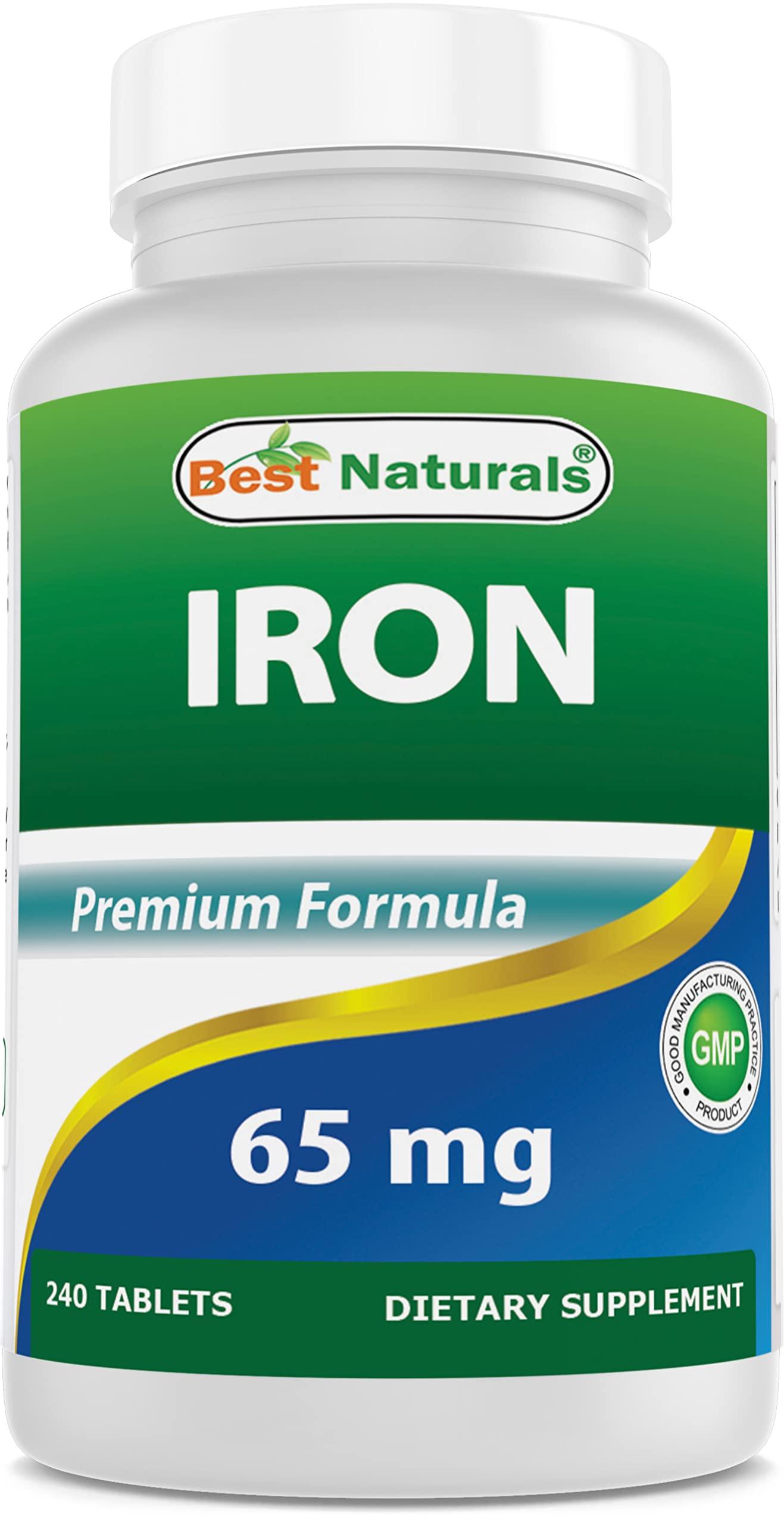 Best Naturals Best Naturals Iron Supplement - 65 mg - 240 Tablets - Non-GMO & Gluten Free