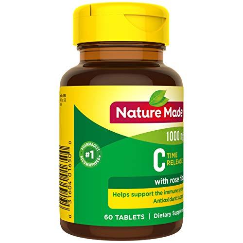 Nature Made Nature Made Vitamin C 1000 mg Time Release Tablets with Rose Hips, 60 Count to Help Support the Immune System