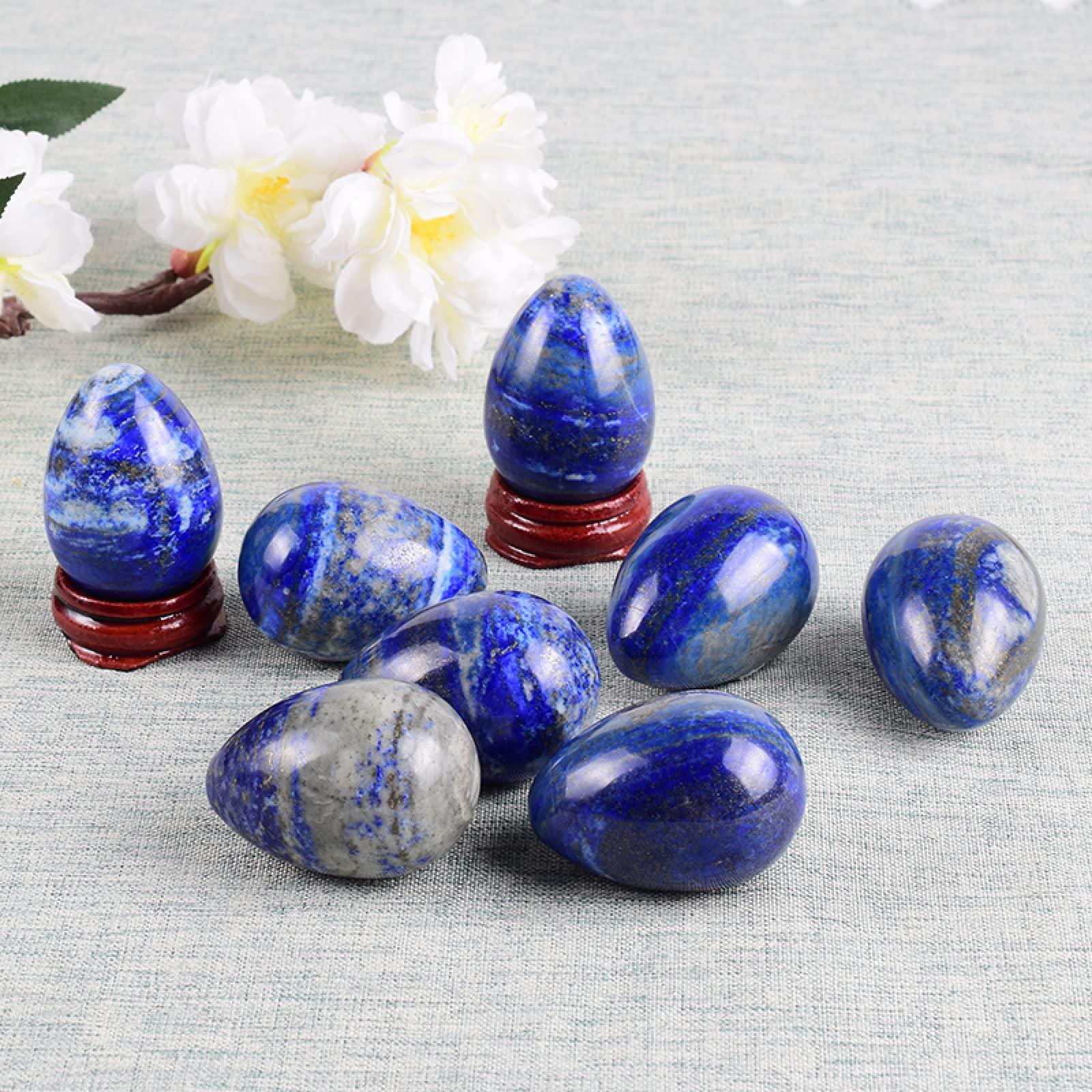MiZuh Yoni Egg Set Natural Lapis Lazuli Yoni Egg 43 * 30 Mm Undrilled Mineral Stone Ball Kegel Exercise,Rose Red