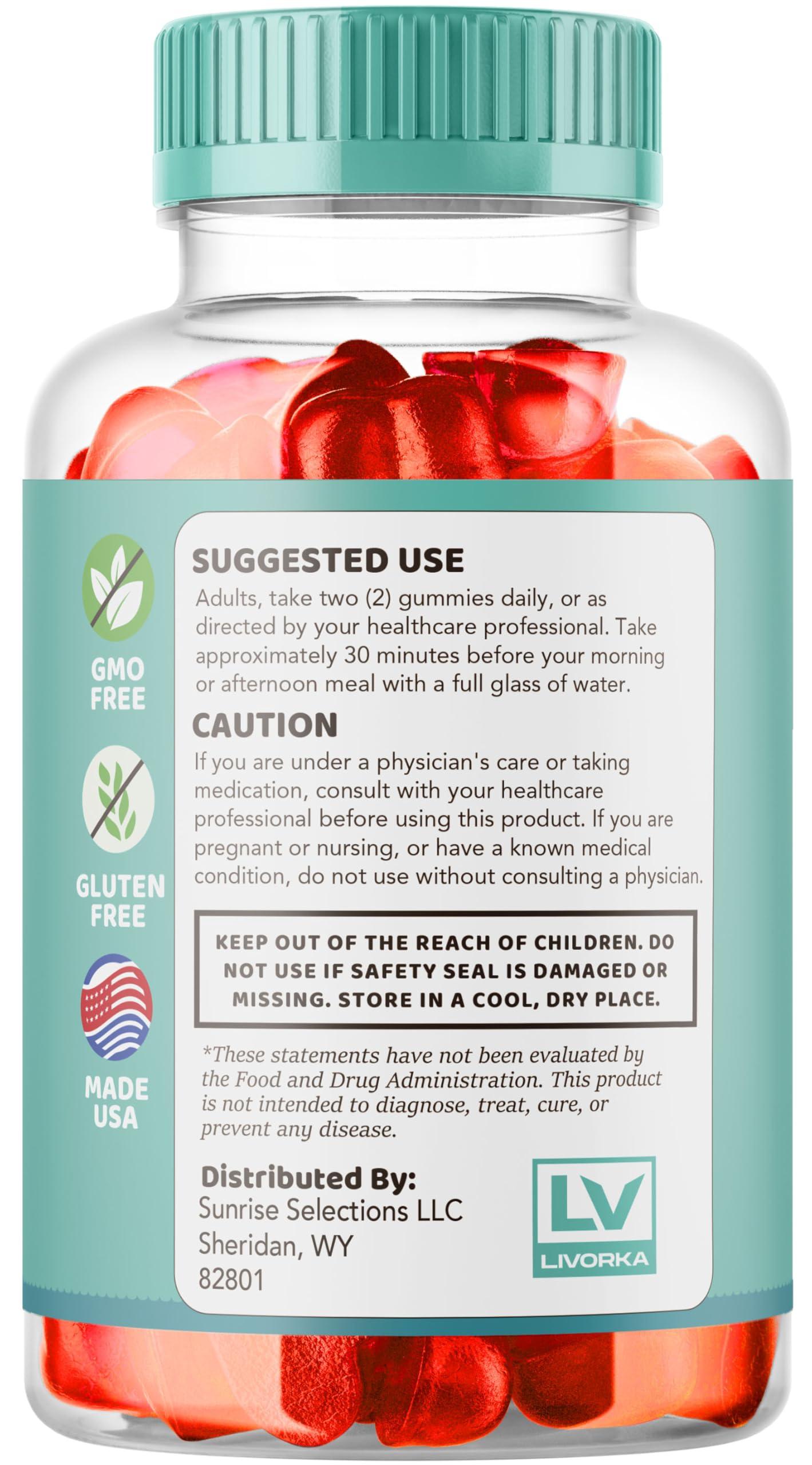 LIVORKA Ketolicious Keto ACV Gummies Advanced Formula, Ketolicious Gummies, 60 Gummies for 1 Month