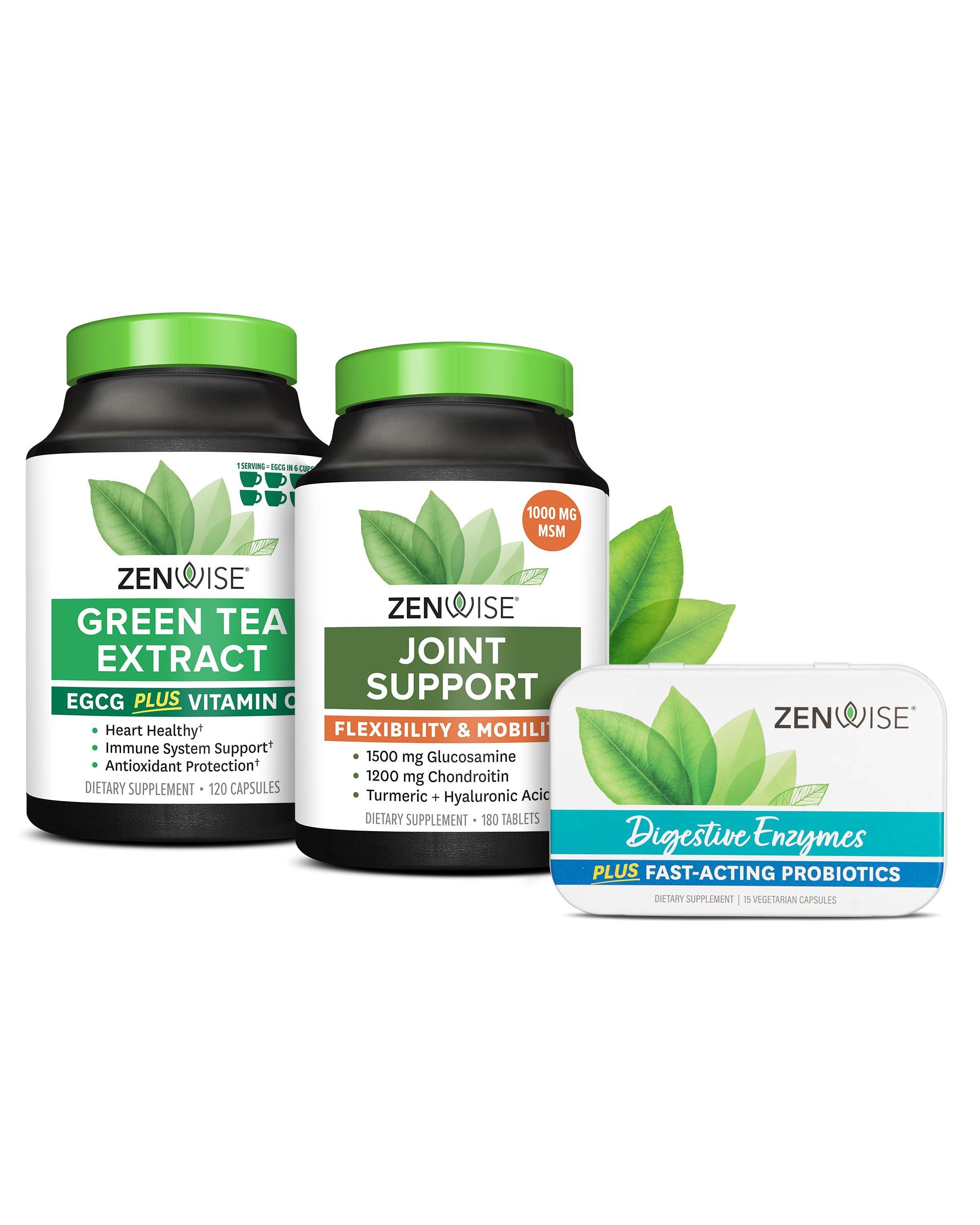 Zenwise Health Zenwise Green Tea Extract, Joint Support, Free Travel Size Enzymes