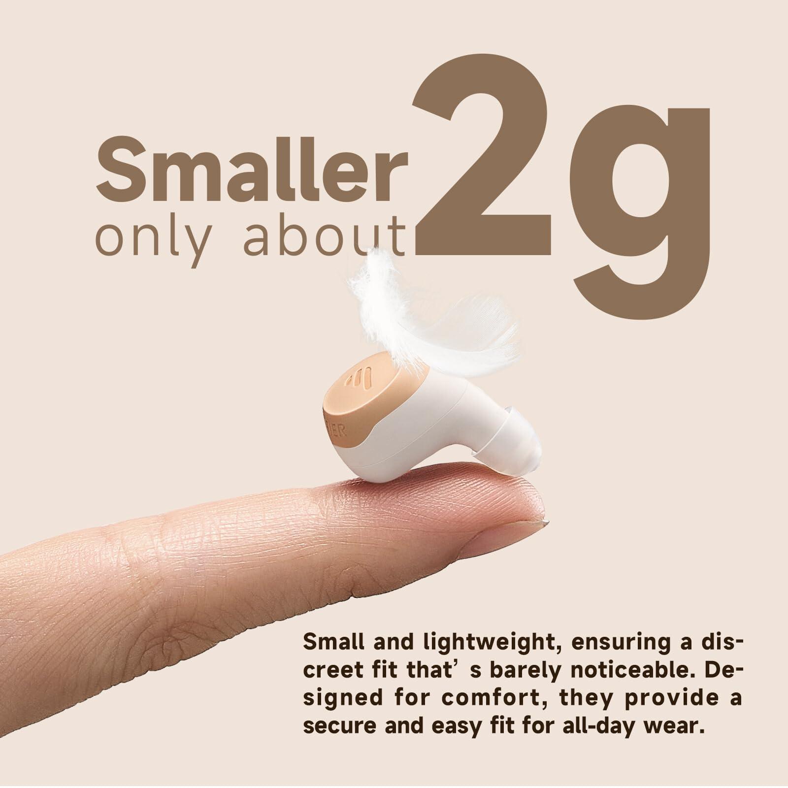 Edifier Mini Hearing Aids, Hearing Aids for Seniors with Bluetooth, Rechargeable Hearing Aid with Noise Cancellation,4 Professional Modes, OTC Hearing Amplifier,Nearly Invisible & Comfortable,App Control,Clear Sound