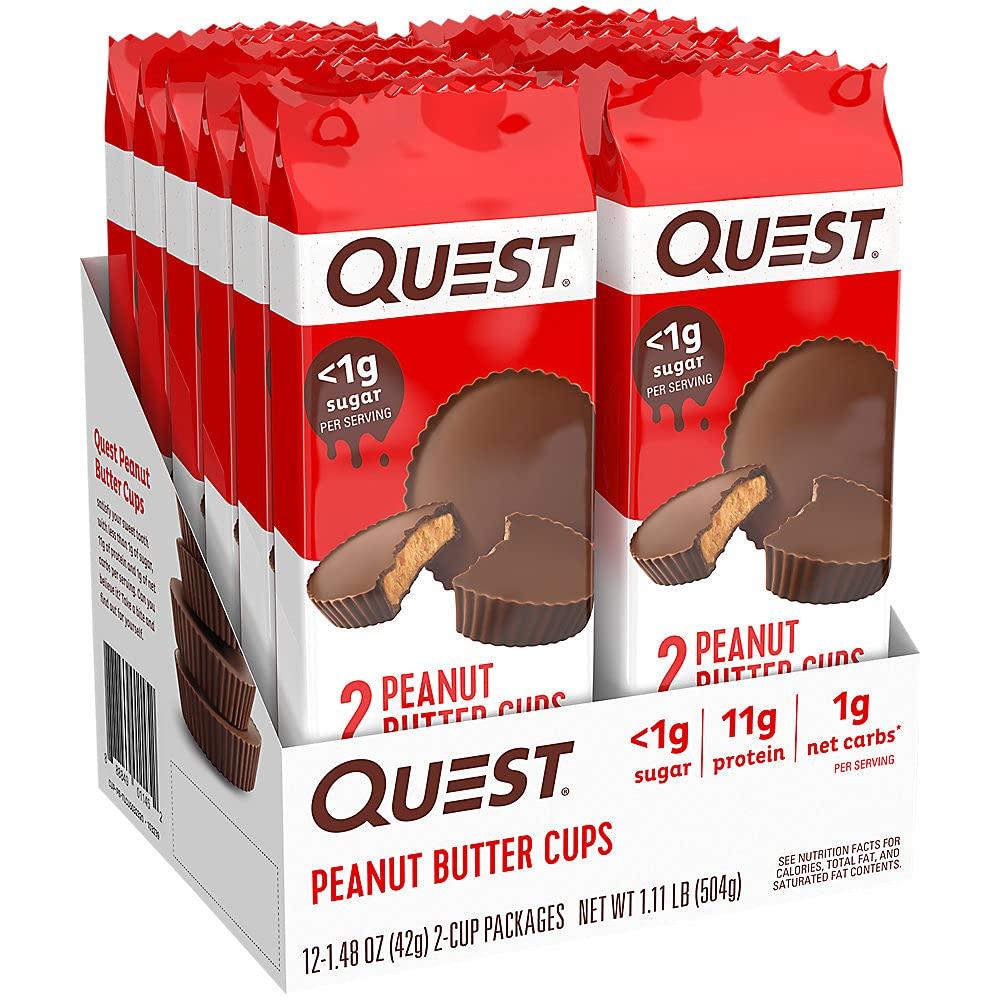 Quest Nutrition Quest Nutrition Frosted Cookies Twin Pack, Strawberry Cake, 1g Sugar, 10g Protein, 2g Net Carbs & High Protein Low Carb, Gluten Free, Keto Friendly, Peanut Butter Cups, 12 Count