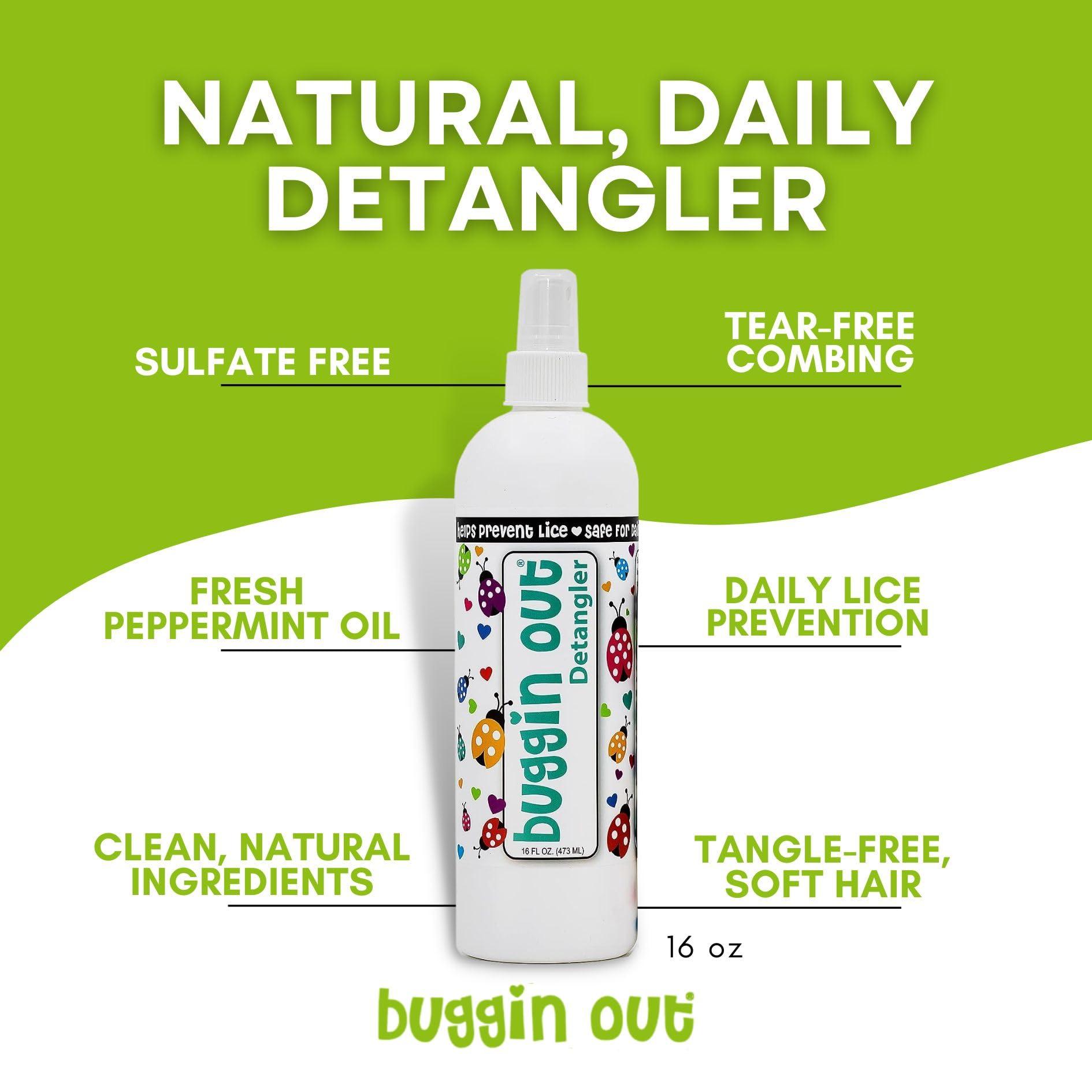 buggin out buggin out Detangler Spray | No More Lice | No More Tangles | Safe For Kids | Use Daily | 16oz