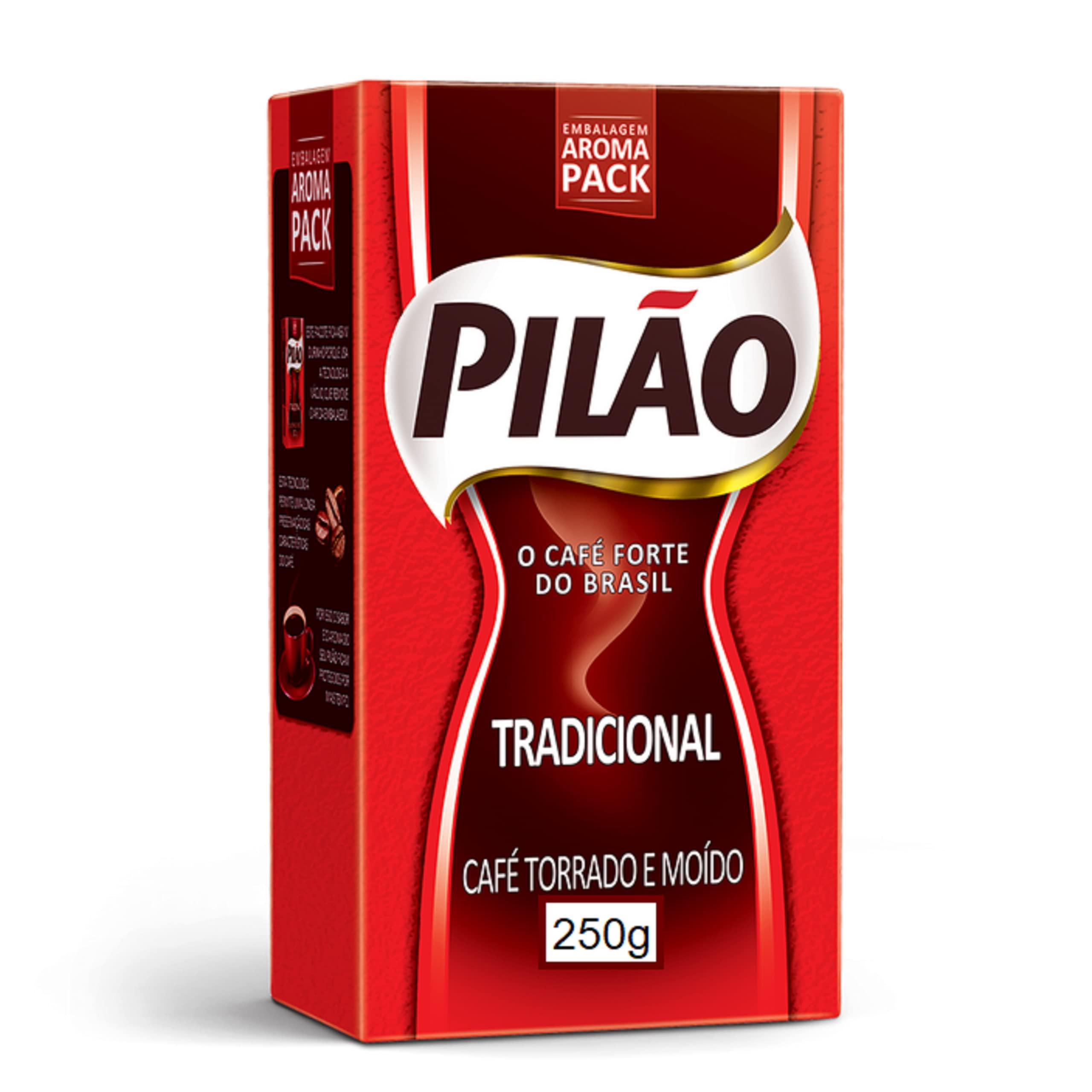Cafe Pilao Cafe Pilao Brazilian Coffee | Cafe Pilão Tradicional 500g | Imported from Brazil | Gluten Free, 17.6 ounces, Caramel Chocolate