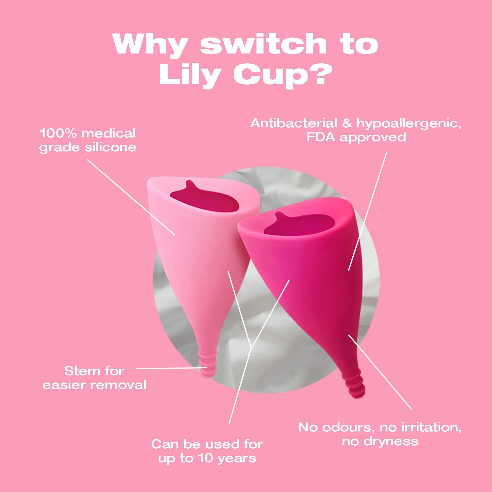 INTIMINA Intimina Lily Cup - Thin Menstrual Cup, Period Cup, Disposable Menstrual Cups with Up to 8 Hours Use (Size B)