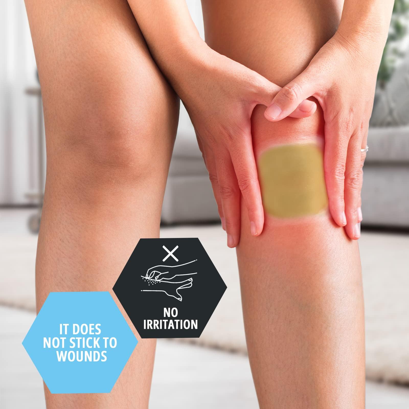 MED PRIDE MED PRIDE Hydrocolloid Dressing 4x4, 5-Pack Sterile Adhesive Hydrocolloid Pads, Ulcer Bandages, Highly Absorbent, Water-Resistant, Comfortable