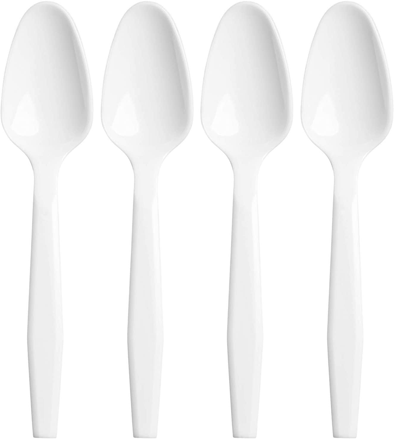 Nicole Fantini Nicole Fantini\'s Disposable Economical Plastic White Tea Spoon (500 Count) for Resturant, Hotel, Deli & big parties