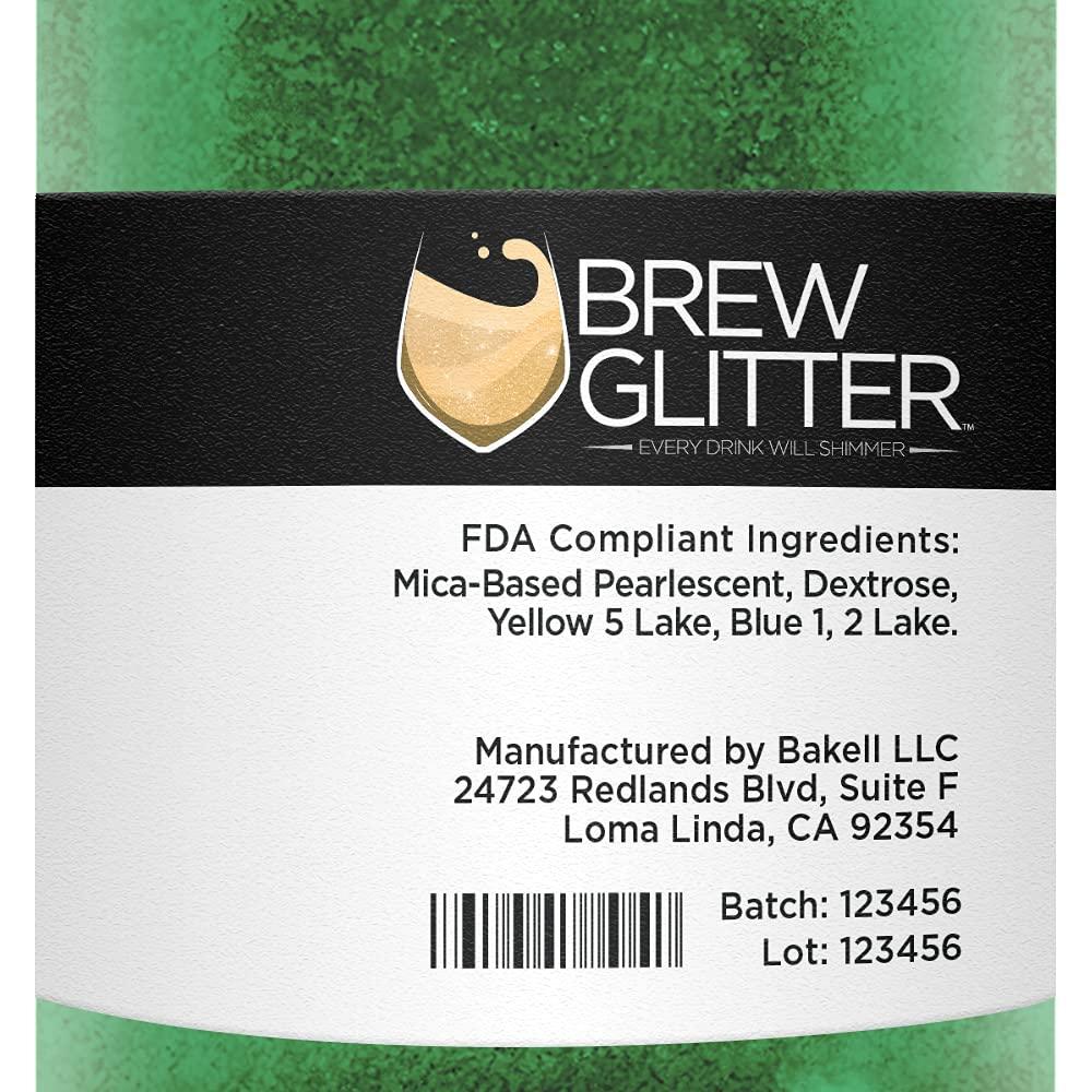 Bakell Brew Glitter - Green (50g 1x Pump) | Edible Glitter for Cakes, Cupcakes, Cake Pops, Drinks, Desserts by Bakell