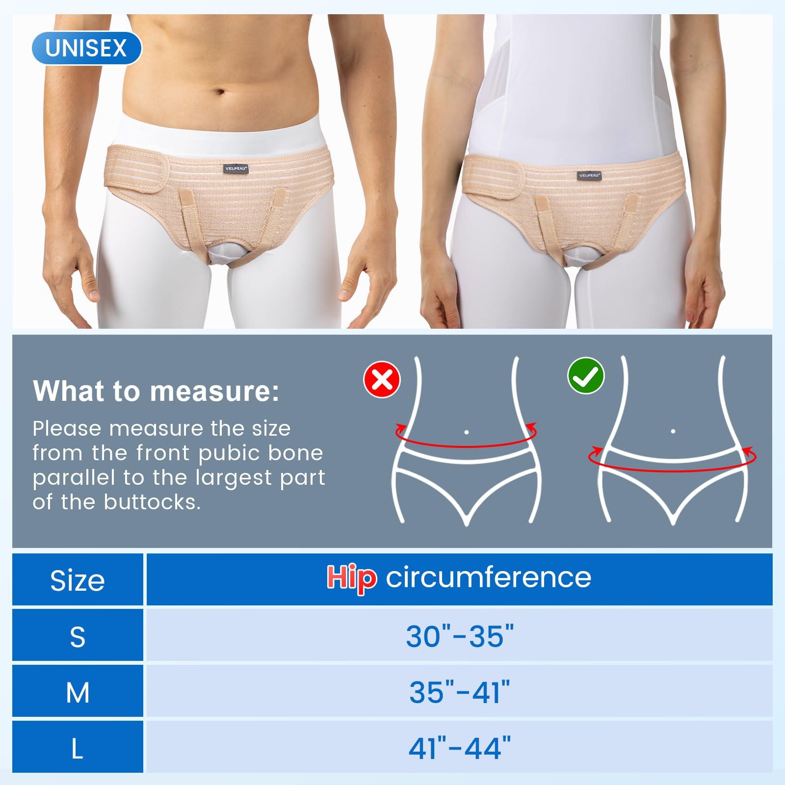 Velpeau VELPEAU Hernia Belt for Men & Women - Bilateral/Double Inguinal, Groin Hernia Support Truss Underwear Briefs, Pain Relief Recovery Adjustable Strap with 2 Removable Medical Compression Pads (Khaki, S)