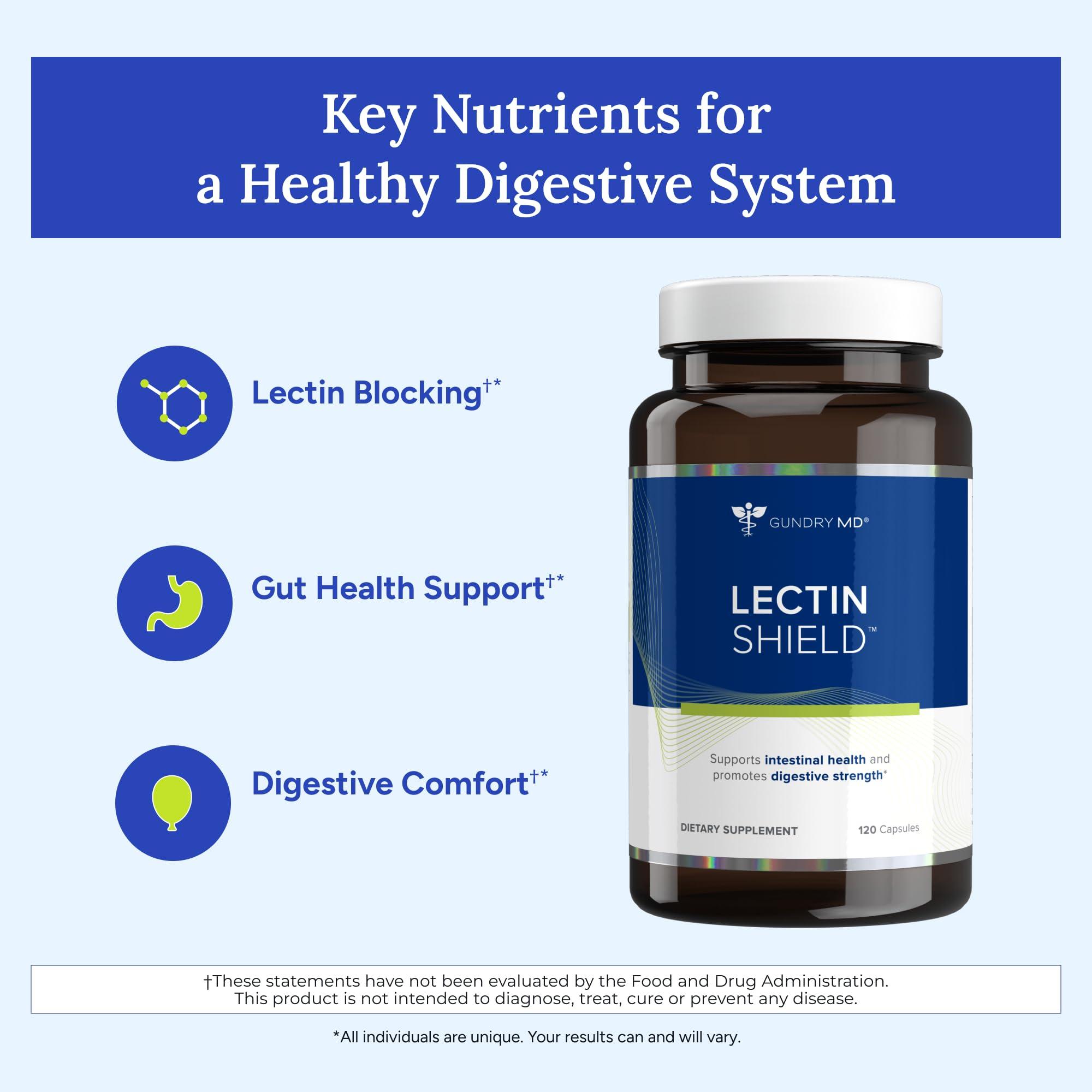 Gundry MD Gundry MD® Lectin Shield™ Intestinal Health Support and Digestive Strength Supplement, 120 Count