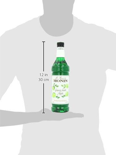 Monin Monin Flavored Syrup, Granny Smith Apple, 33.8-Ounce Plastic Bottles (Pack of 4)