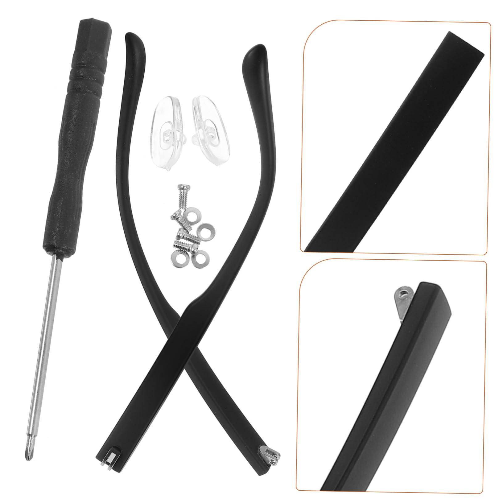 SEWOART SEWOART 1 Pair Glasses Accessories Replacement Glasses Holder Glasses Leg Sunglasses Man Screwdriver Glasses Temple Covers Chain Glasses Cleaning Cloth Car Watch Repair Kit Arm Black Metal