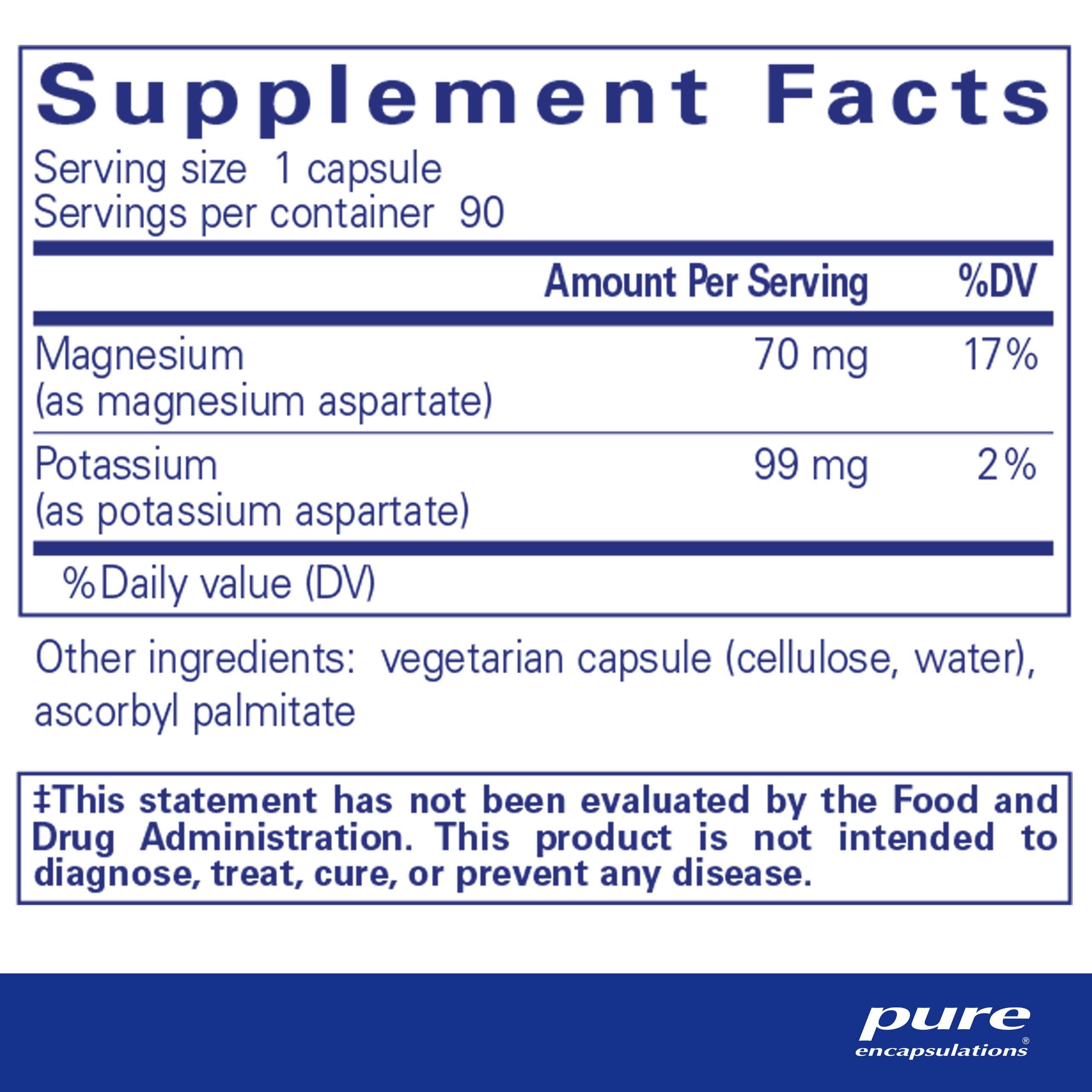 Pure Encapsulations Pure Encapsulations Potassium Magnesium (Aspartate) | Supplement to Support Heart, Muscular, Bone, and Nerve Health* | 90 Capsules