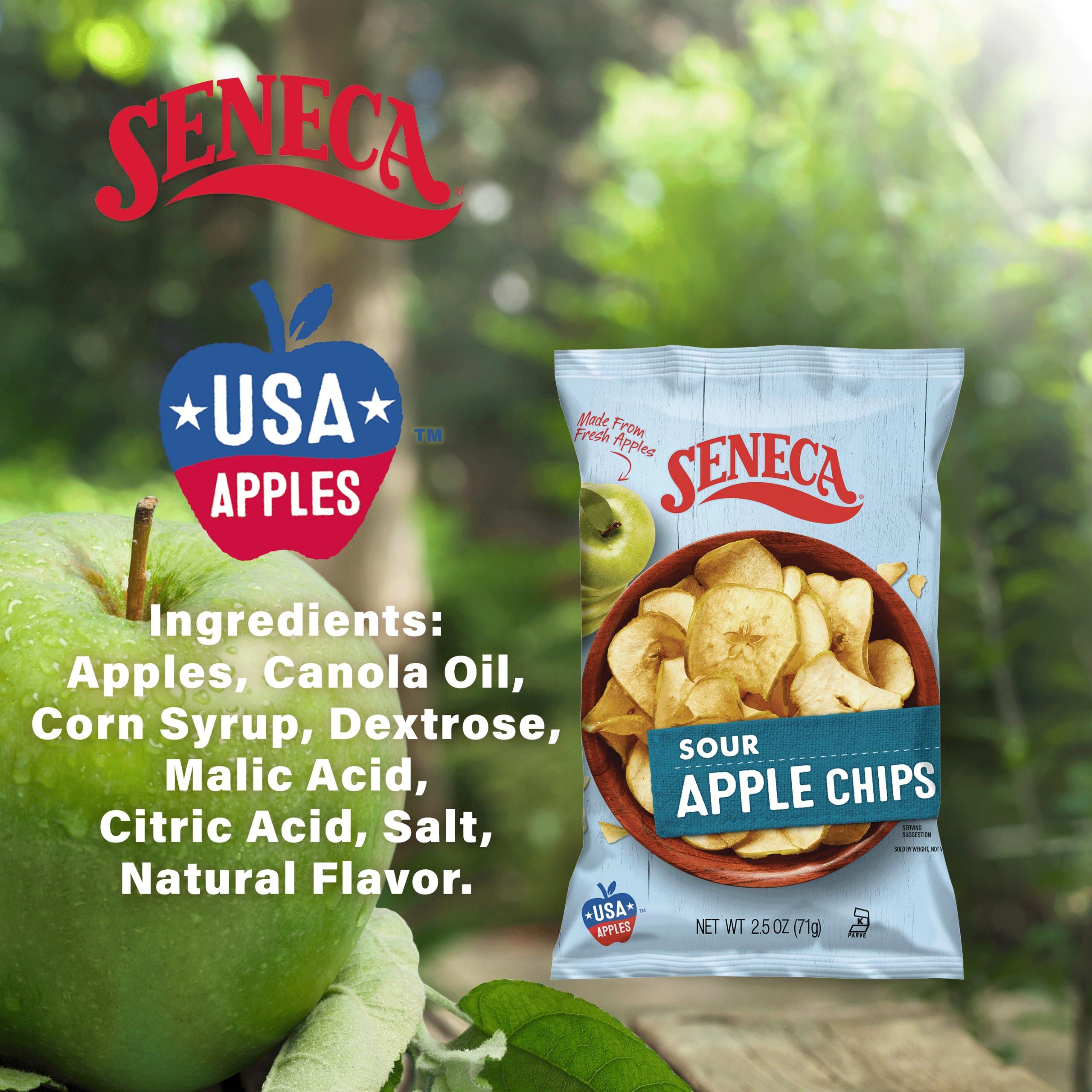 Seneca Seneca Sour Apple Chips | Made from Fresh Apples | 100% Granny Smith Apples | Yakima Valley Orchards of Washington | Crisped Apple Perfection | Foil-Freshness bag | 2.5 ounce (Pack of 12)
