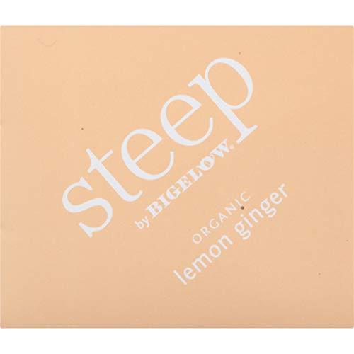 Bigelow steep by Bigelow Organic Lemon Ginger Herbal Tea, Caffeine Free, 20 Count (Pack of 6), 120 Total Tea Bags