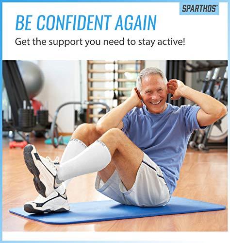 Sparthos Sparthos Compression Socks (20-30mmHg) - Knee High Sock for Sport, Running, Travel, Medical Support, Pregnancy, Nursing - Calf Long Athletic Compressions Gear Sleeve - for Men and Women (White-SM)