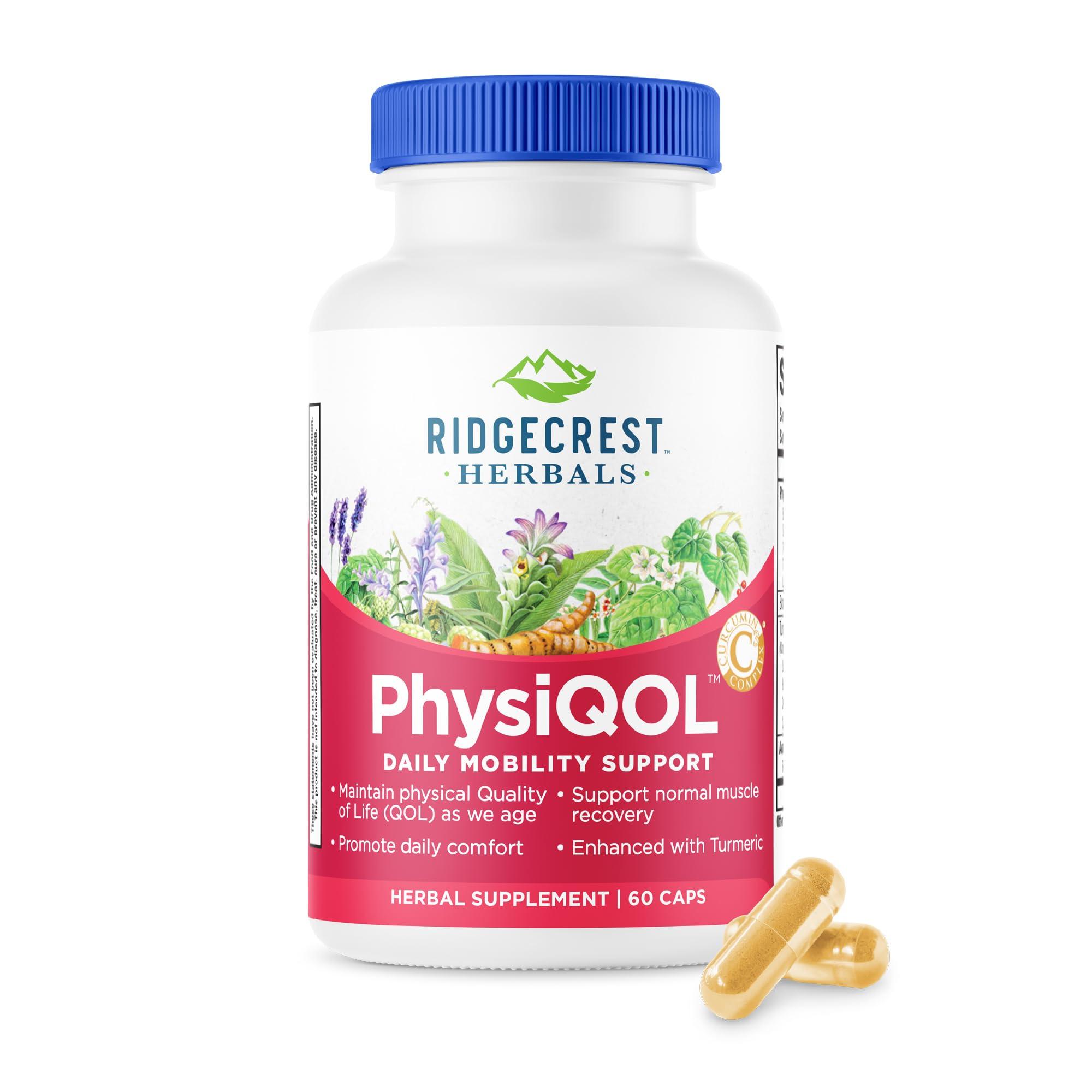 RidgeCrest Herbals Ridgecrest Herbals PhysiQOL, Herbal Supplement with Boswelia and Tumeric (60 Vegan Caps, 30 Serv)