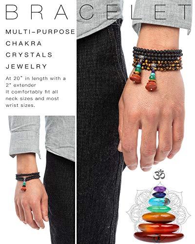 MIDDLUX MIDDLUX Chakra Necklace, Crystals and Healing Stones Chakra Bracelets, Healing Stone Necklace for Women Men, Crystal Necklaces for Women, Chakra Necklaces for Women, Crystal Necklace Set
