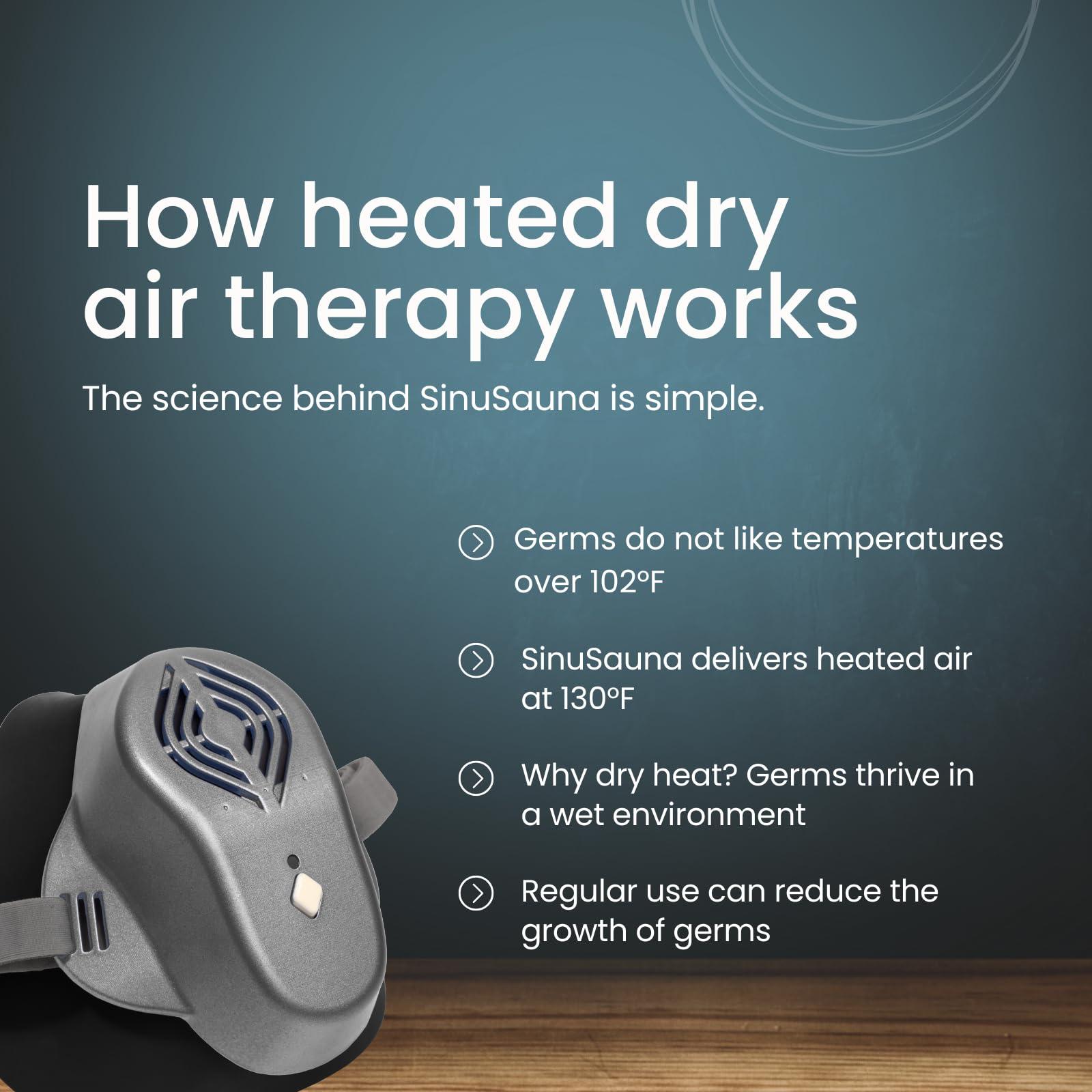 SinuSauna SinuSauna Heated Dry Air Therapy Mask | Congestion Relief | Cold Symptom Relief | Sinusitis Relief | Allergy Relief | Mess-Free | Avoid Nasal Irrigation | Promotes Easy Breathing | No Side Effects