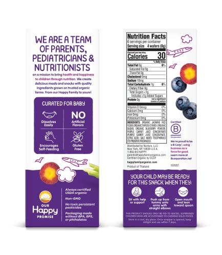 Happy Baby Happy Family Baby Gentle Teethers Organic Teething Wafers , 0.14 Ounce Packets (Box of 12) Soothing Rice Cookies for Teething Babies Dissolves Easily Gluten Free No Artificial Flavor