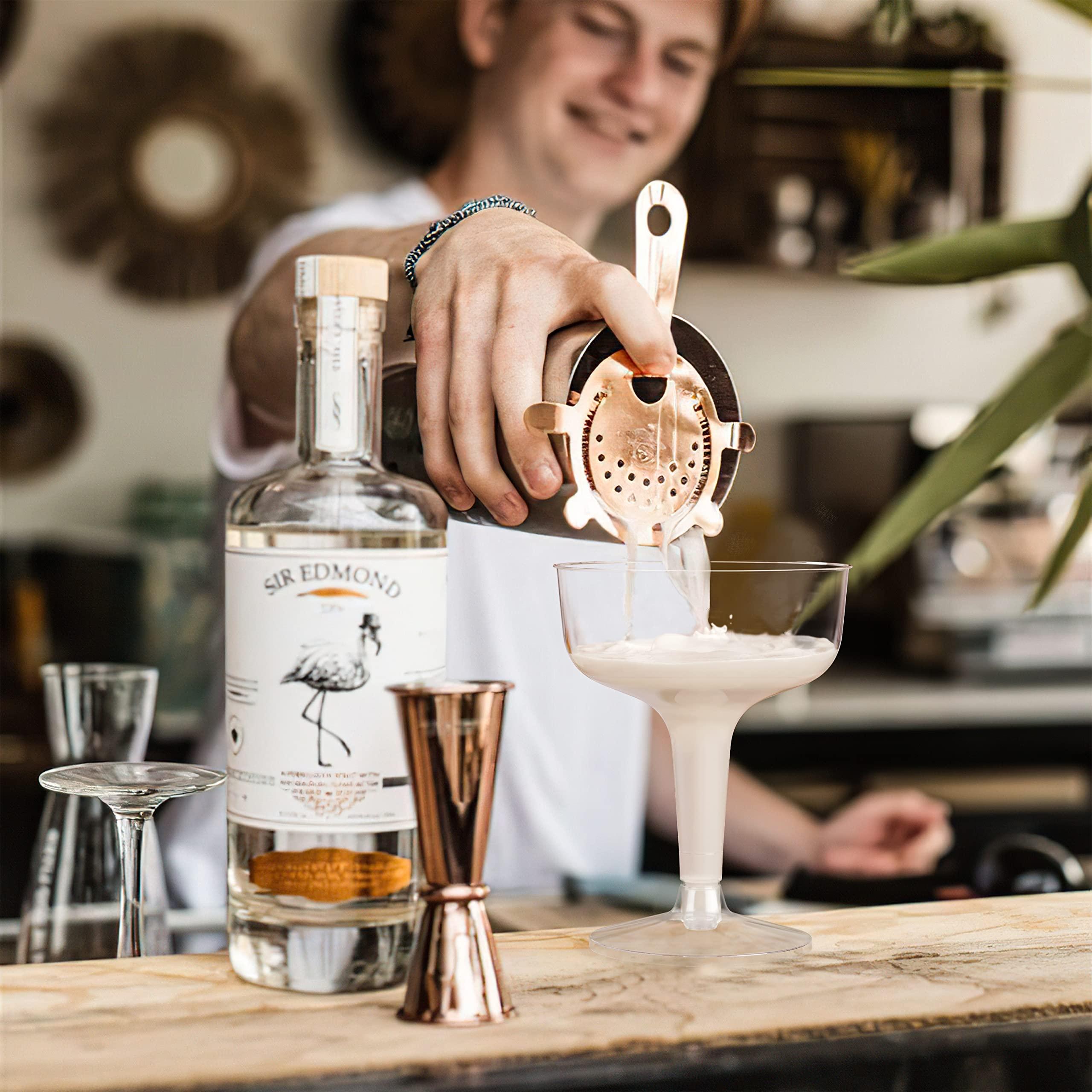 Exquisite Exquisite Plastic Champagne Coupe Glasses Set -96 Pack 4 Oz. - Crystal Clear Disposable Champagne Glasses With Stem - Plastic Champagne Glasses Disposable - Ideal For Weddings, Birthdays, And Parties